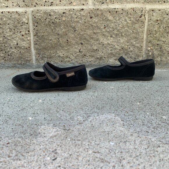 CIENTA Velvet Mary Jane Shoes Girls 28 10 Black Velour Shoe Flats Toddler Girl - Picture 5 of 8